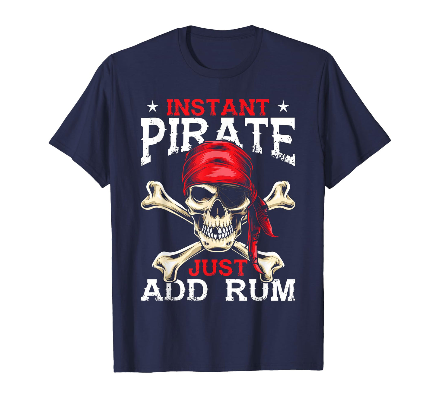 Funny Alcohol Drinking Rum Drinker Apparel Instant Pirate Just Add Rum T-Shirt - Unisex-Kids, Black, Small