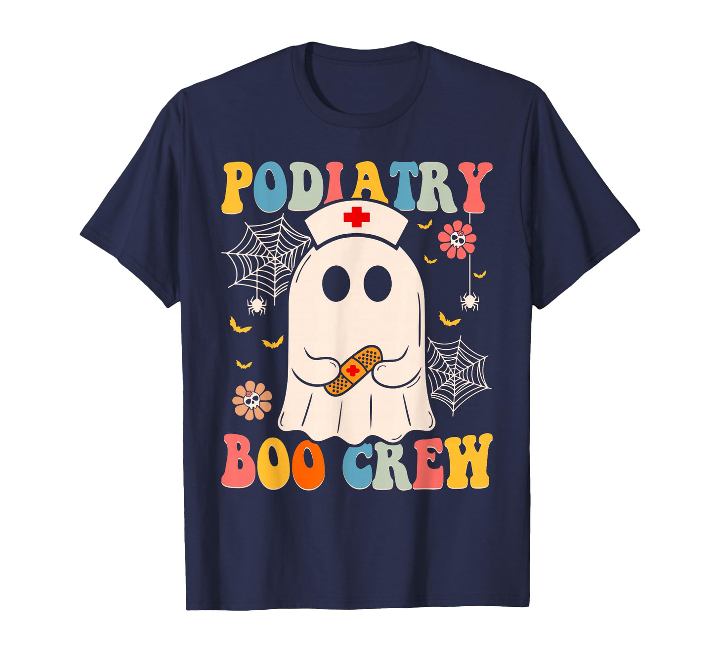 Groovy Podiatry Boo Crew Nurse Funny Ghost Halloween Nurse T-Shirt
