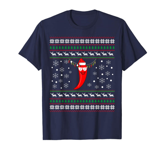 Pepper Chili Christmas Shirt- Chili Ugly Xmas Gift Tee T-Shirt