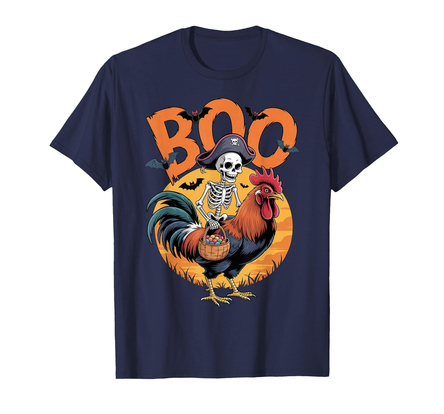Spooky Rooster Costume on Boo Rooster Halloween T-Shirt