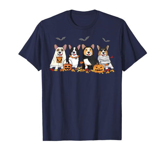 Halloween Corgi Ghost Spooky Corgi Lovers Dog Mama Papa Gift T-Shirt