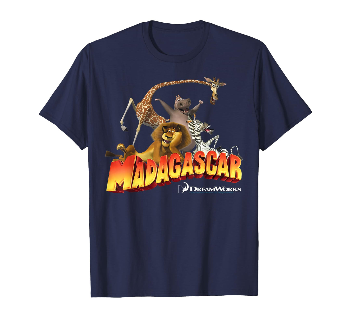 Madagascar Group Shot Classic Movie Logo T-Shirt