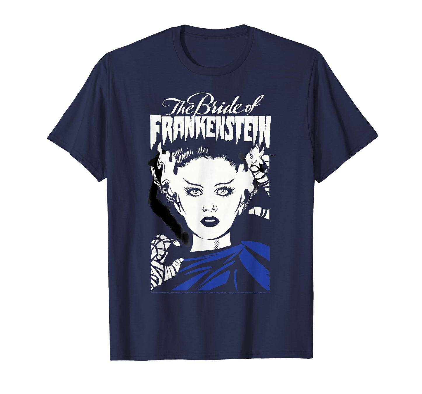 Universal Monsters The Bride Of Frankenstein Illustrated T-Shirt