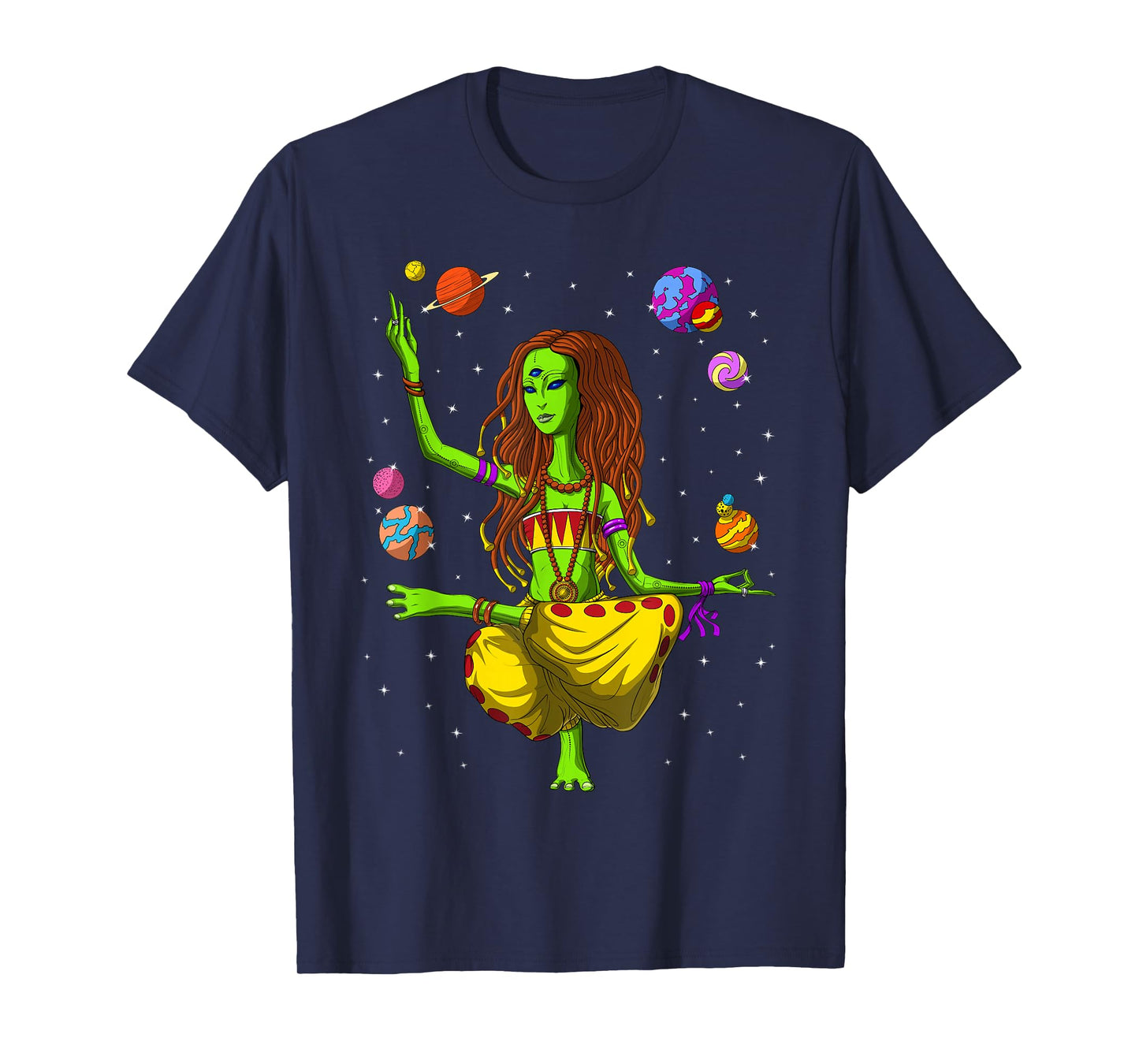 Alien Yoga Zen Meditation Spiritual Buddhist Yoga Lover T-Shirt
