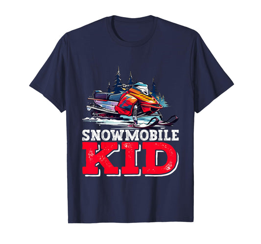 Snowmobile Kid Snowmobiling Design For Boys Girls Youth T-Shirt