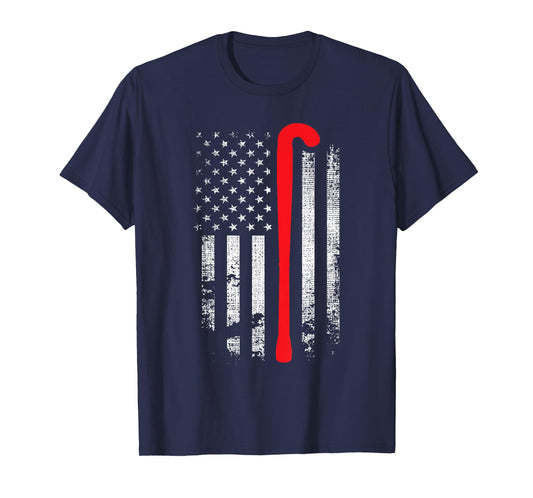 Patriotic Field Hockey Player Hockey Fan USA Flag T-Shirt