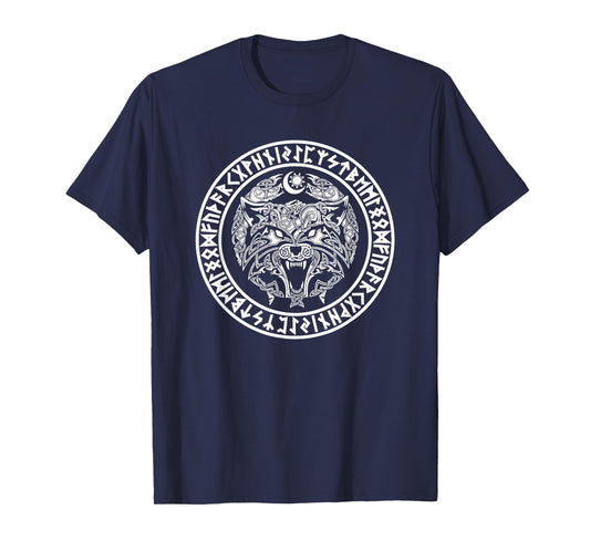 Viking Fenrir Emblem - Monstrous Wolf Norse Mythology T-Shirt