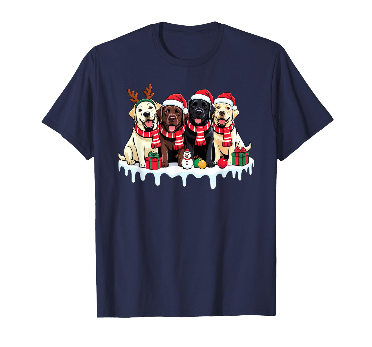 Labrador Dog Christmas Matching Family Pajama Xmas Santa T-Shirt