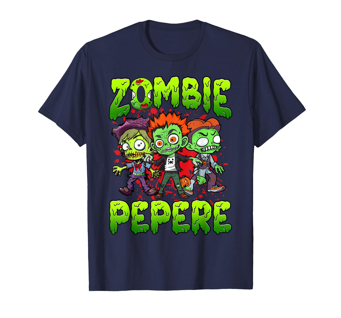 Zombie Pepere Halloween Costume Family Matching T-Shirt
