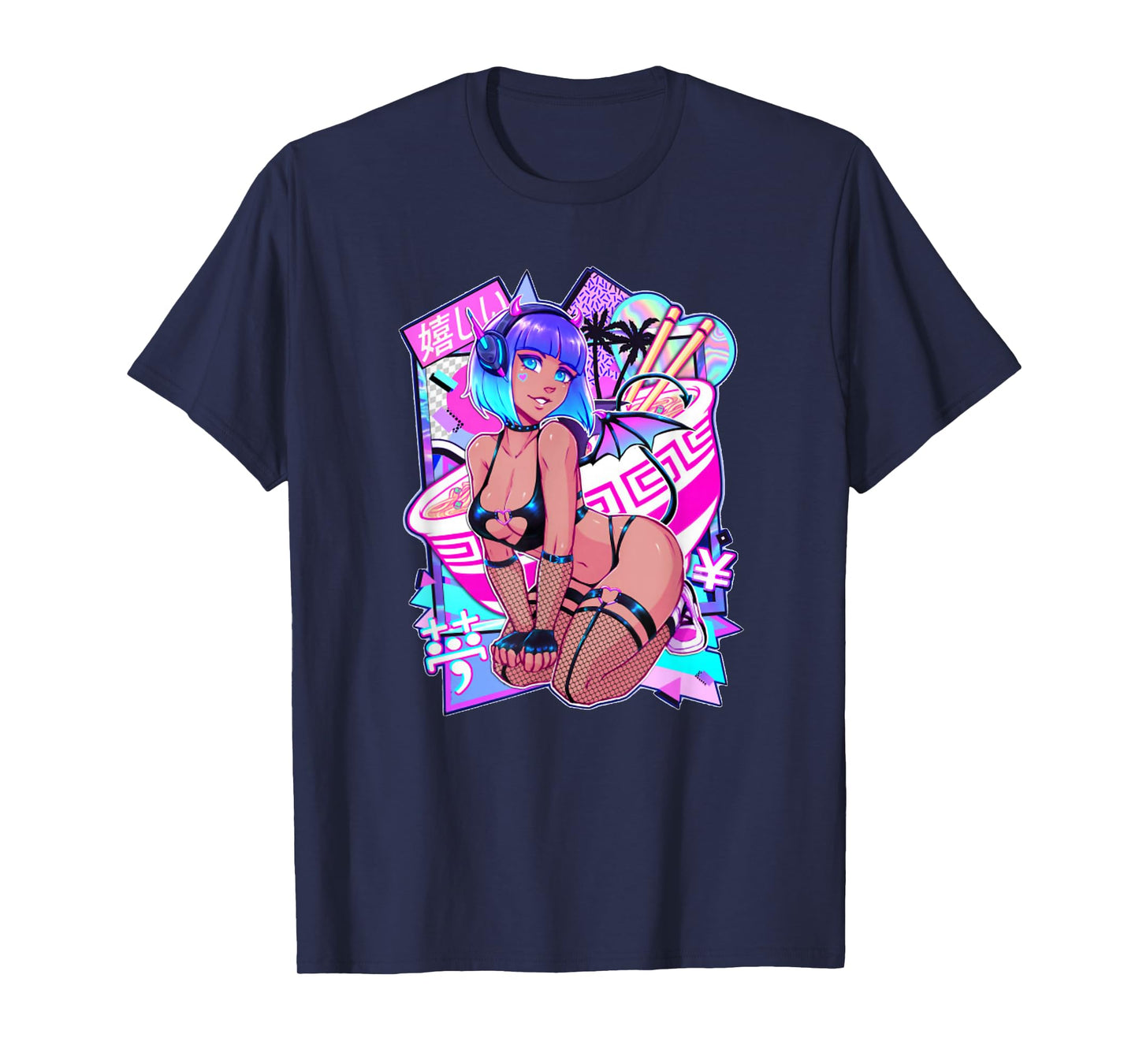 Sexy Anime Girl Japanese Sexy Demon Girl Cosplay T-Shirt Small
