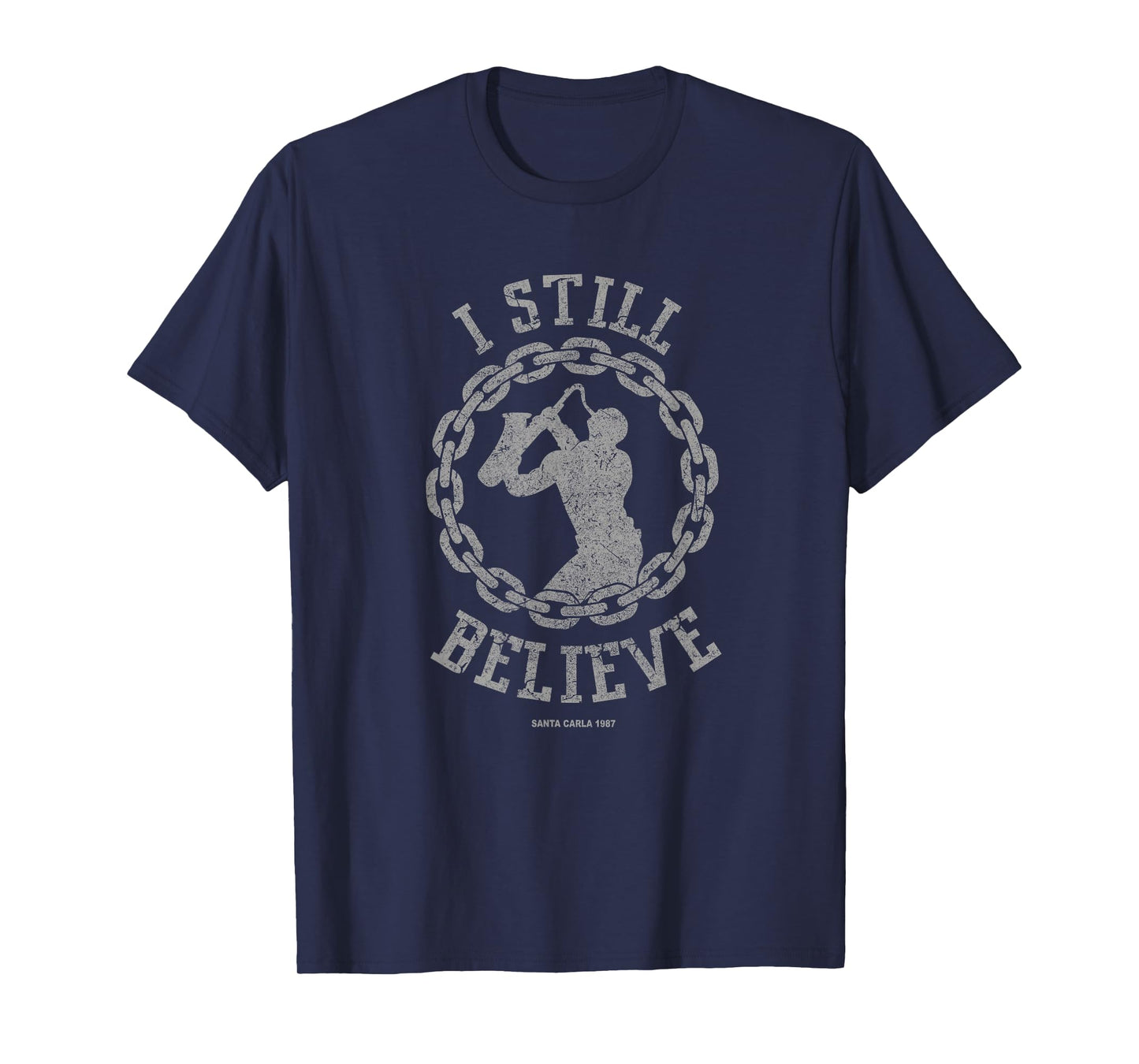 I Still Believe Muscle Saxophone, Big Chain Silhouette T-Shirt