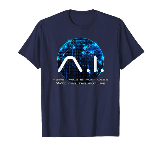 Funny AI Singularity Conspiracy Theory Machine Learning AI T-Shirt
