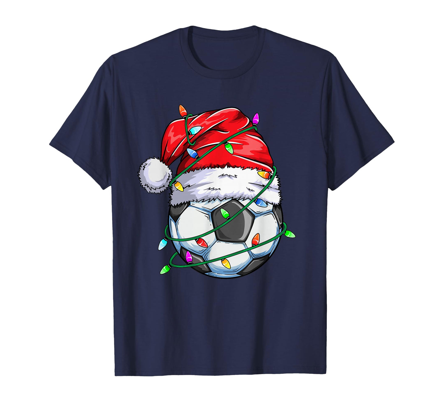 Santa Soccer Ball Sports Design- Christmas Soccer Player T-Shirt