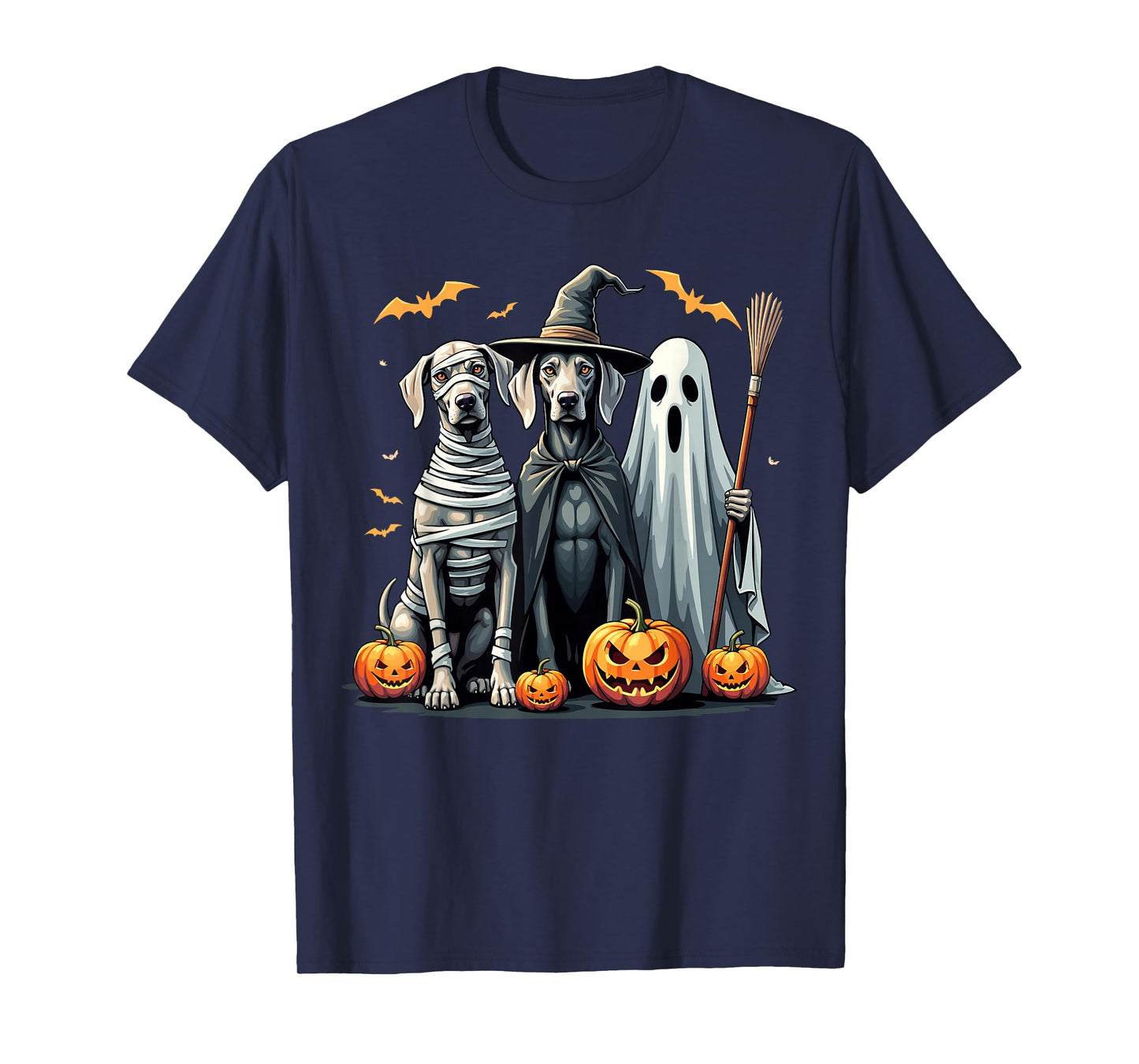 Weimaraner Halloween Costume Mummy Witch Ghost T-Shirt