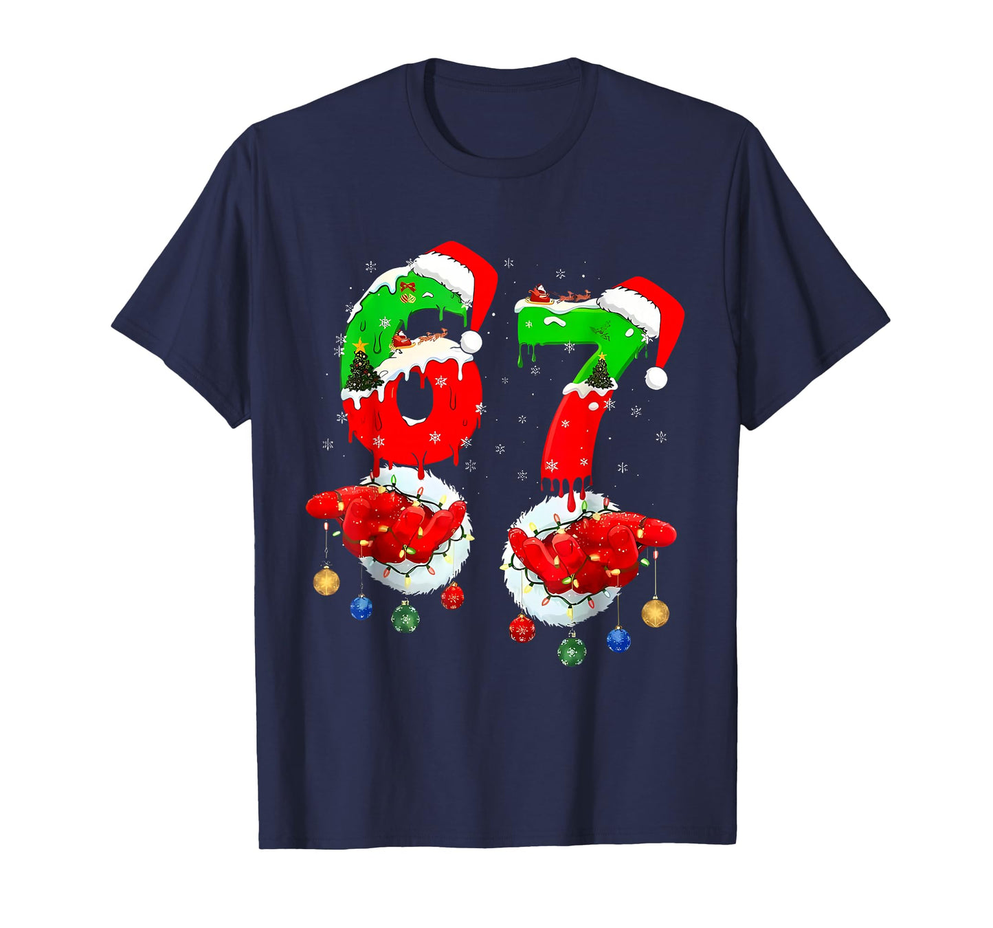 67 Christmas 6 7 Meme Pajamas Holiday Gen Alpha Slang T-Shirt