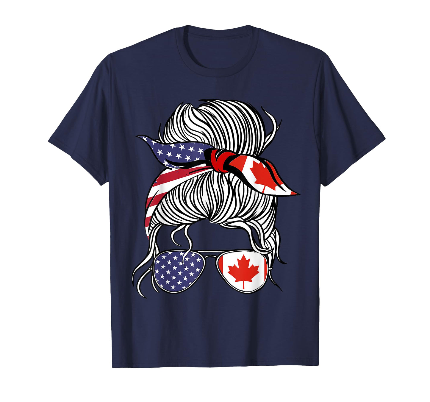 American Canadian Patriot Flag Women Girl Canada Grown T-Shirt