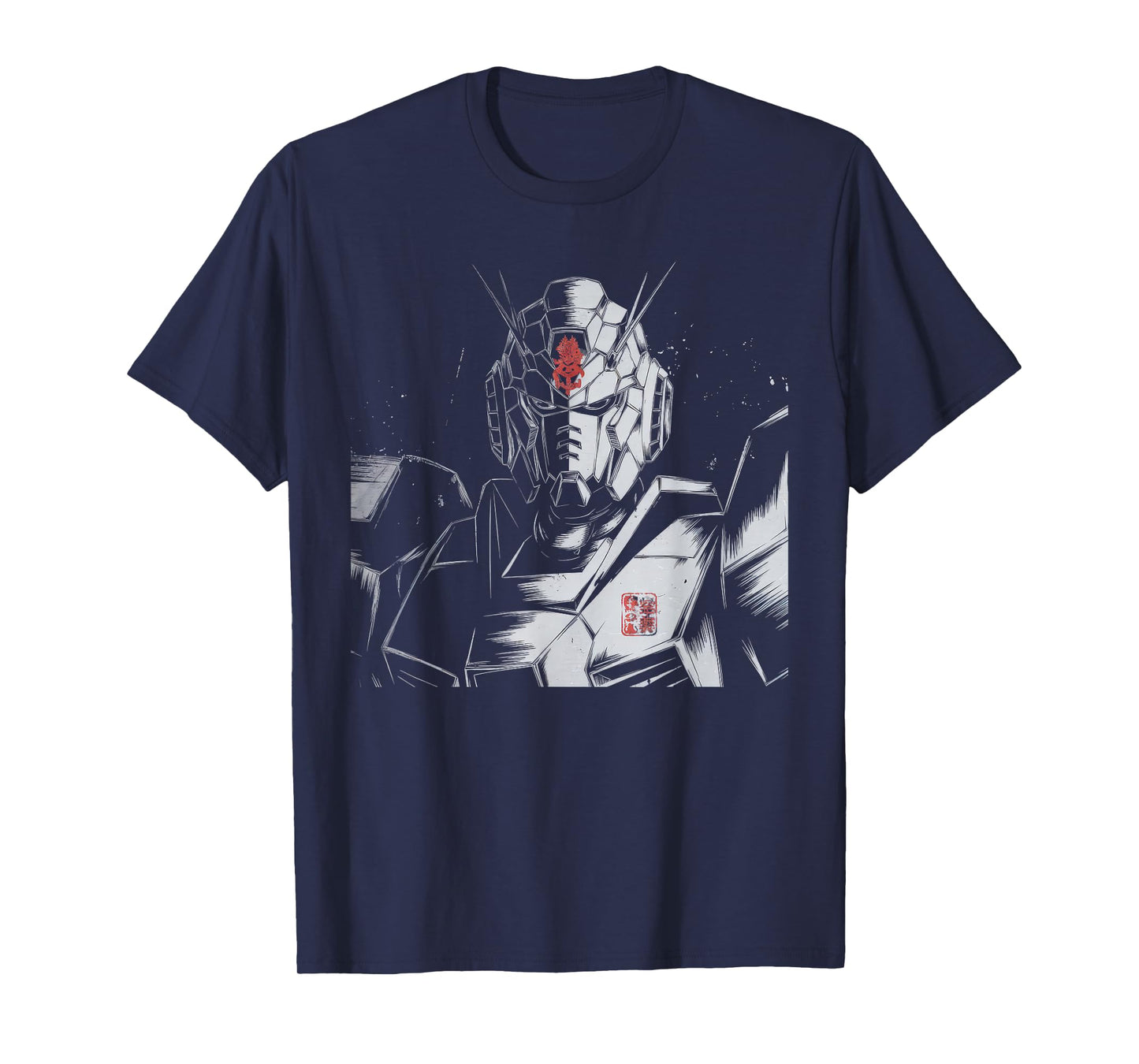 Mecha Tshirt Japanese Mecha Robot Head Anime Art Ukiyo-E T-Shirt