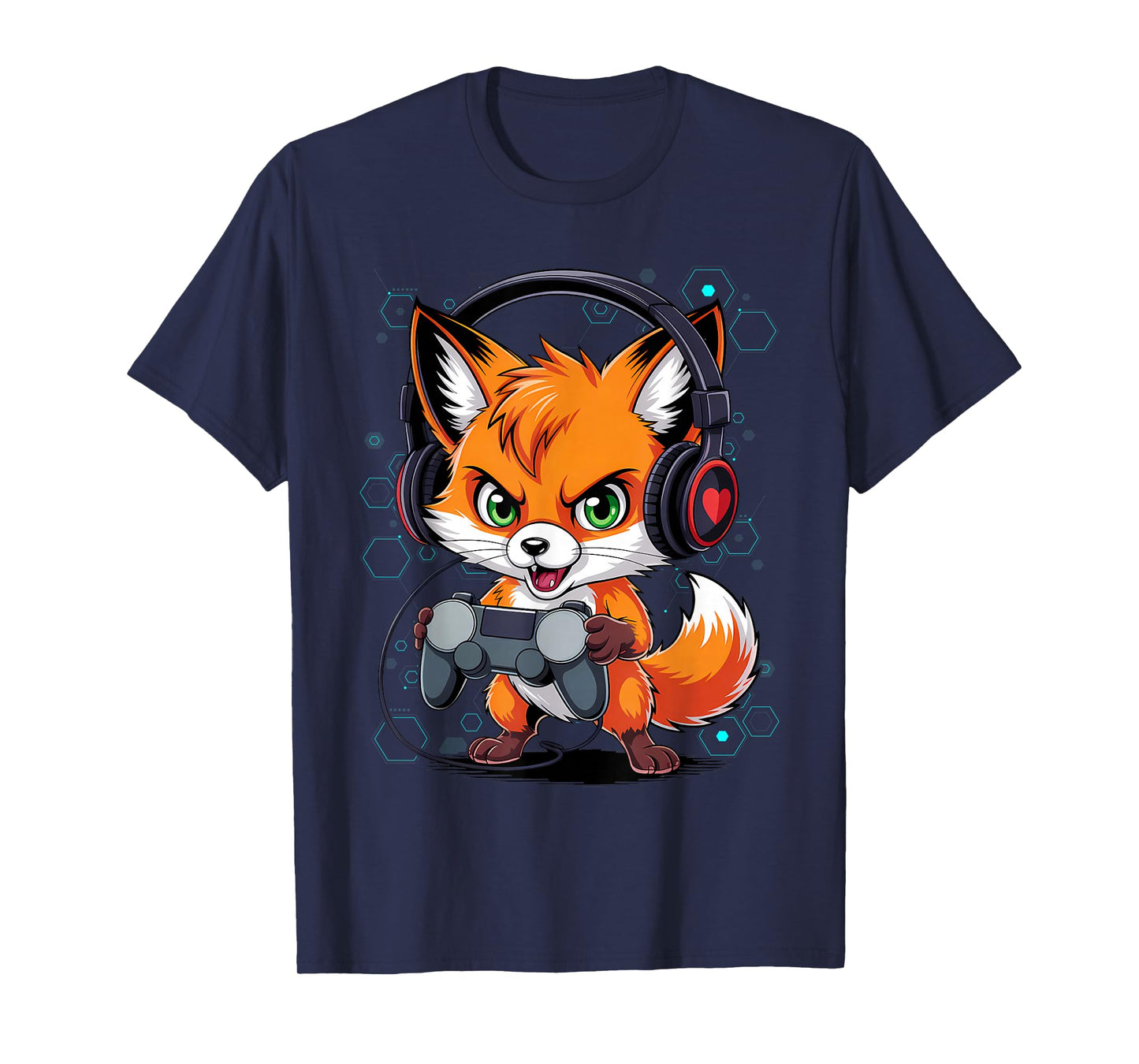 Funny Red Fox Gamer Video Games Boys Girls Kids T-Shirt
