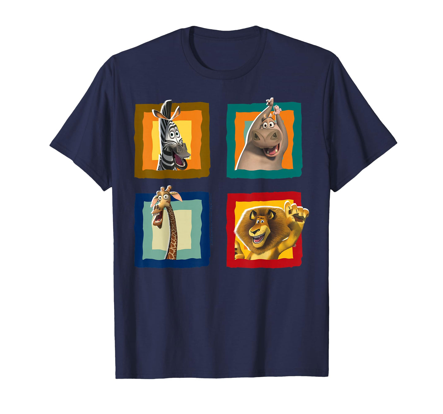 Madagascar Group Shot Quad Panel Poster T-Shirt