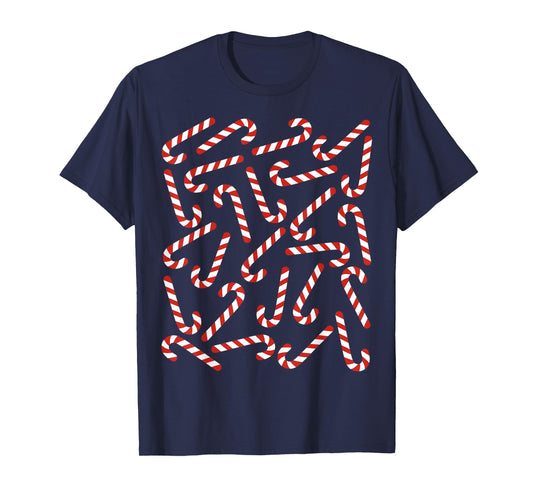 Christmas Candy Cane Costume Men Women Kids Xmas Candy T-Shirt