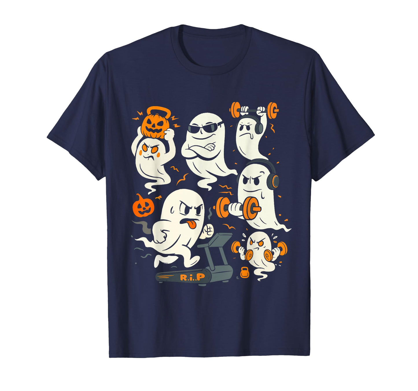 Ghost Gym Halloween Workout Fitness Weightlifting T-Shirt