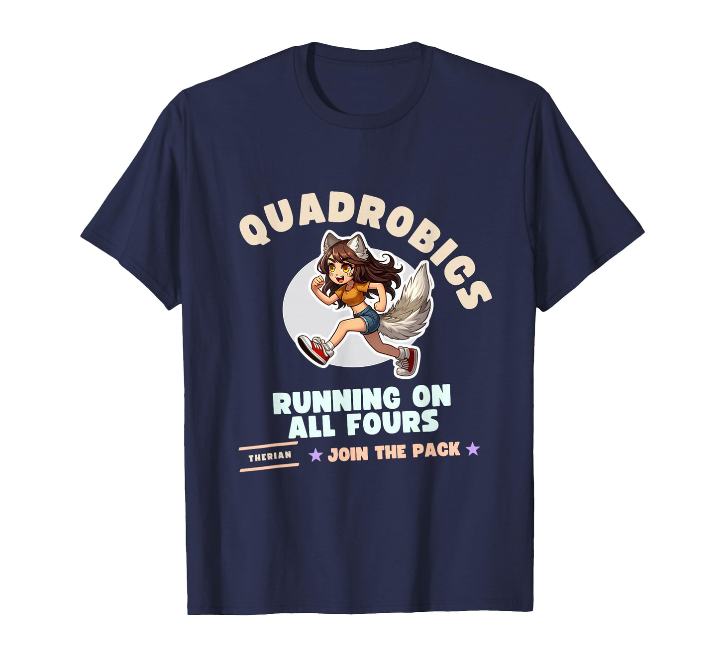 Quardrobics Therian Gear For Teen Tween Girl Fox Wolf Cat T-Shirt