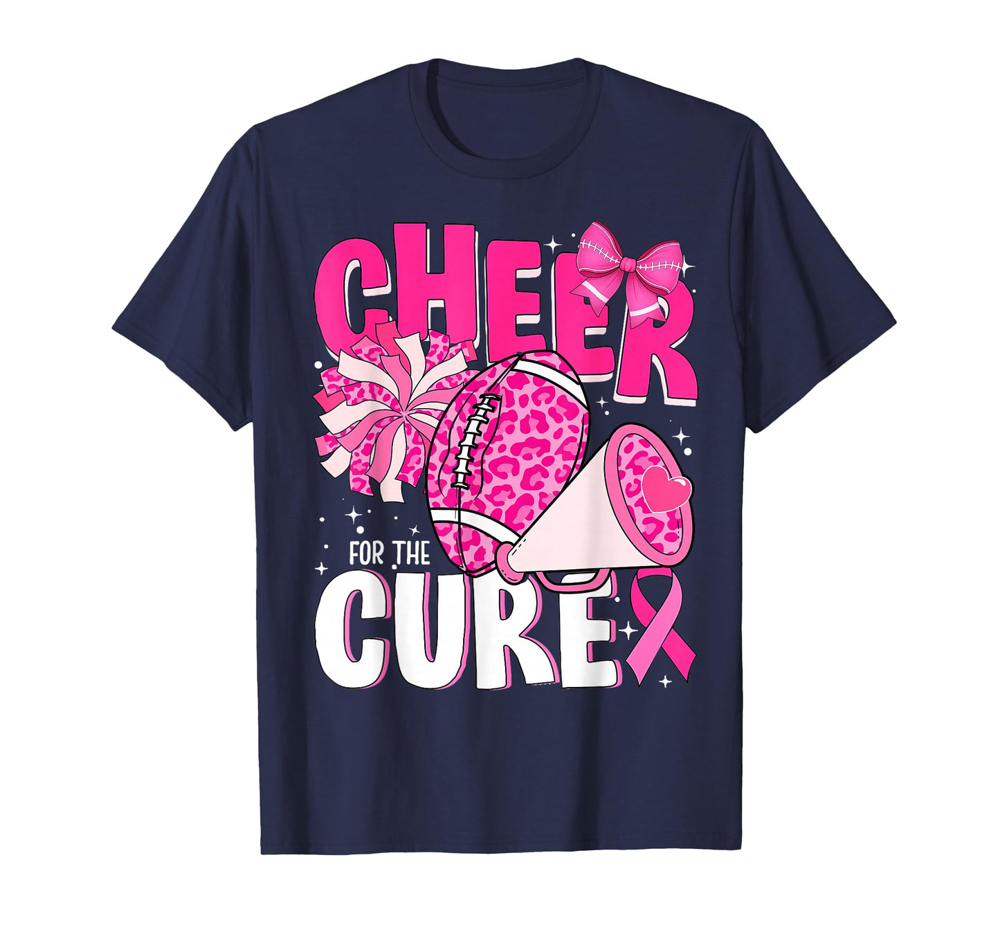 Cheer for The Cure Pink Ribbon Football Tee T-Shirt