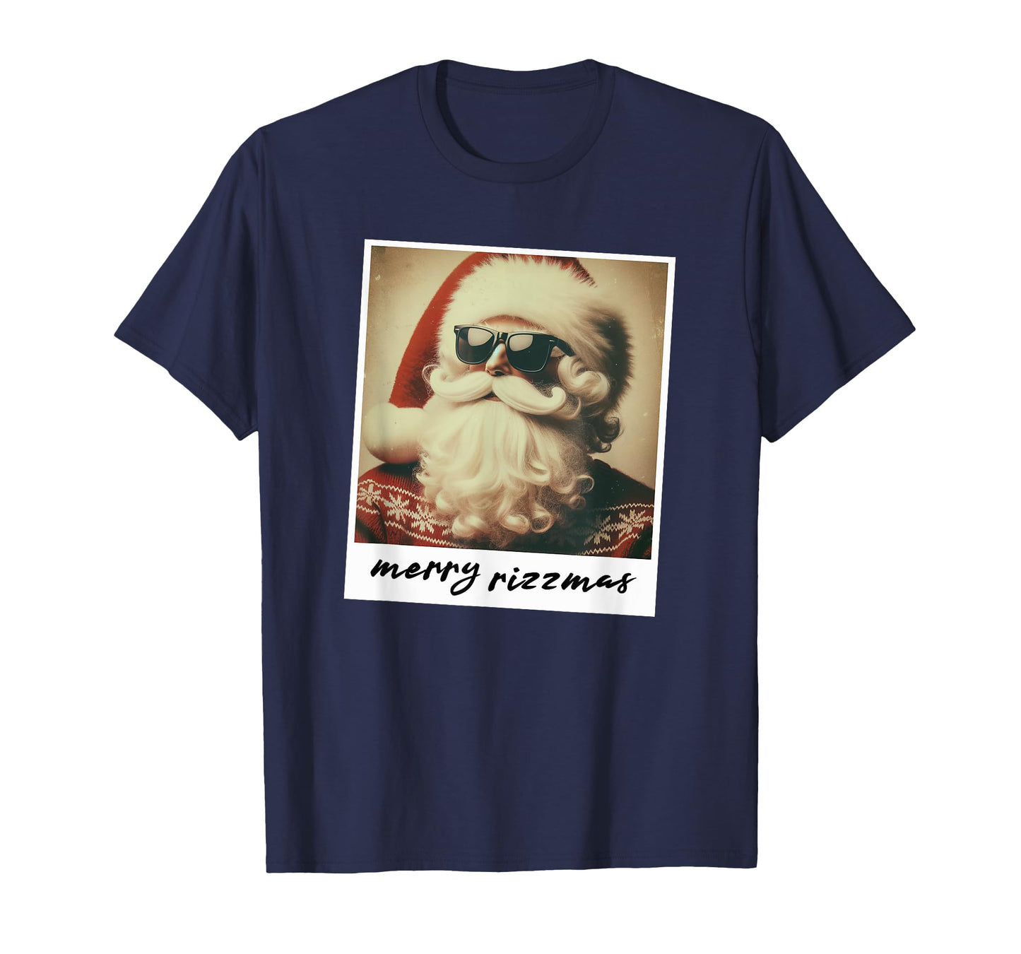 Vintage Santa Claus Teens Kids Boys Christmas Merry Rizzmas T-Shirt