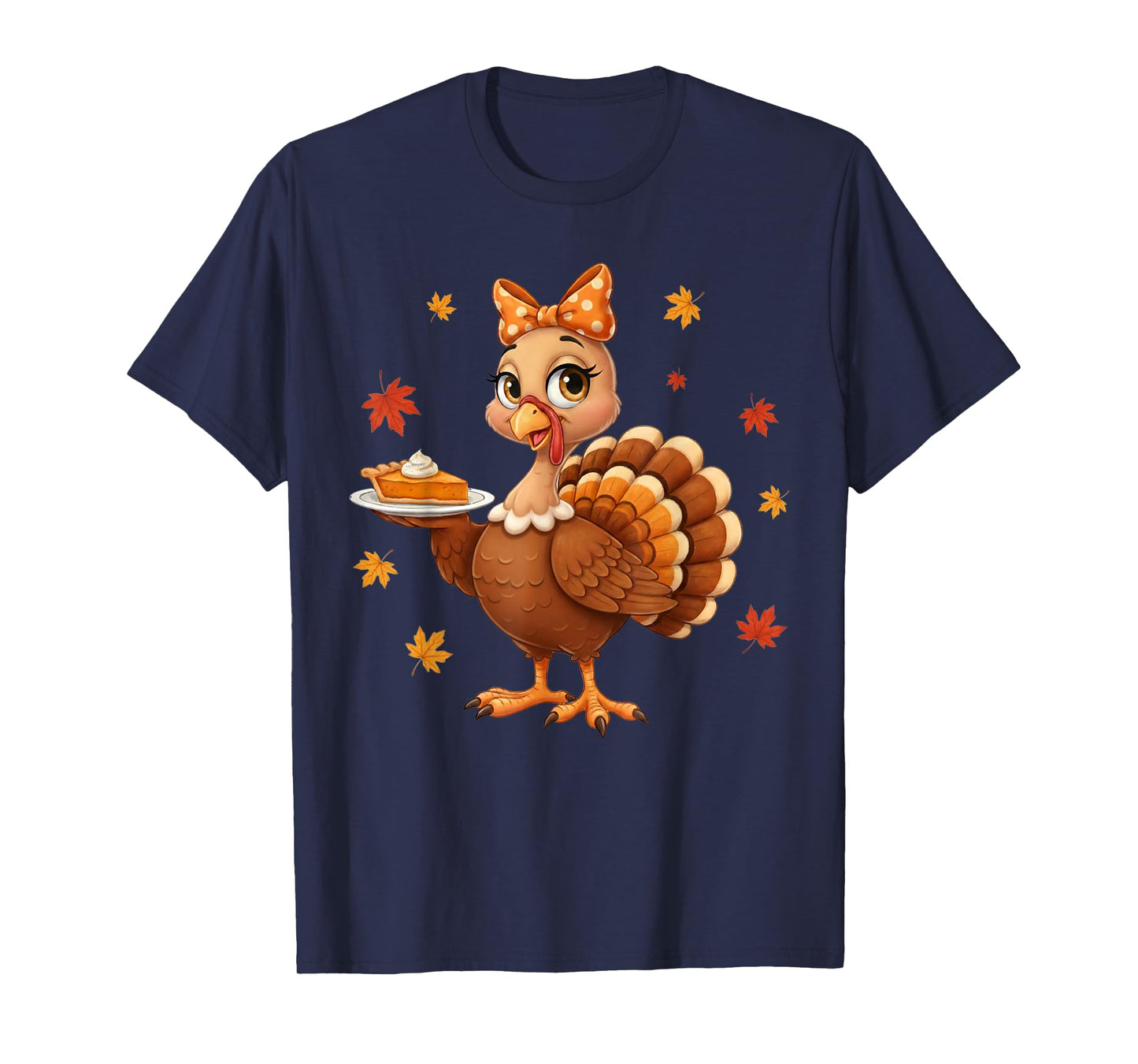 Turkey Coquette Bow Pie Turkey Day Girls Fall Thanksgiving T-Shirt