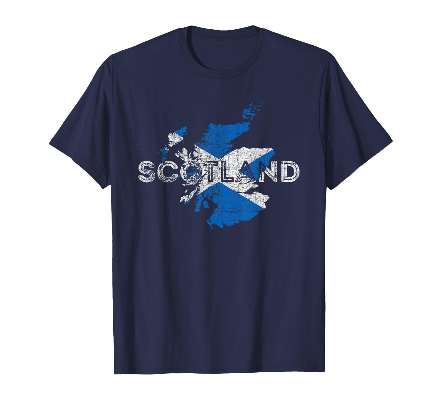 Scottish Map and Flag Souvenir - Distressed Scotland T-Shirt