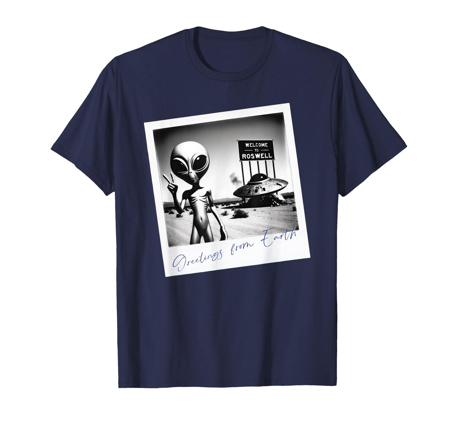 Vintage Alien UFO Crash At Roswell 1947 Photo T-Shirt