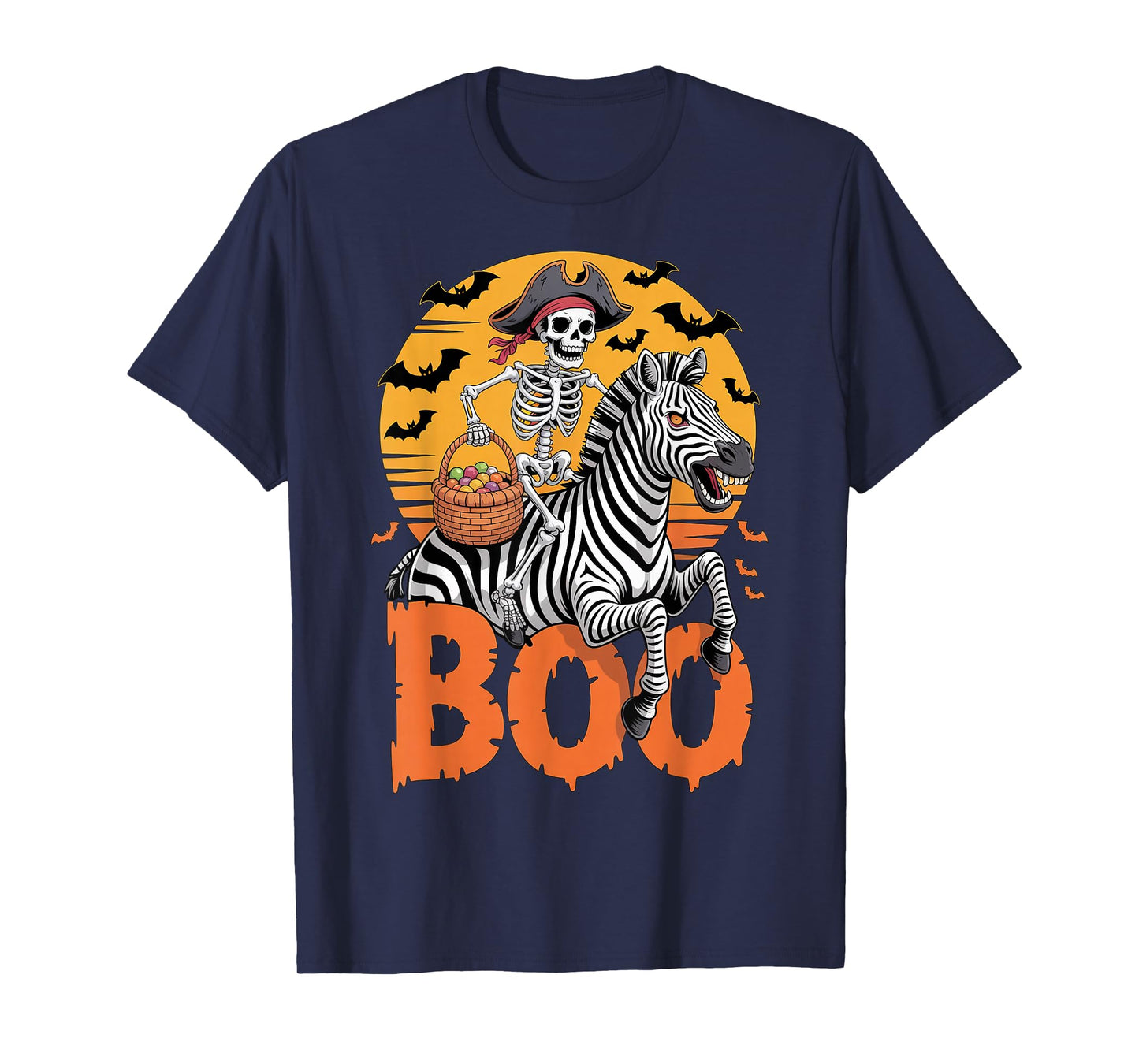 Spooky Zebra Costume on Boo Zebra Halloween T-Shirt