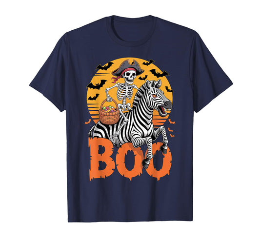 Spooky Zebra Costume on Boo Zebra Halloween T-Shirt