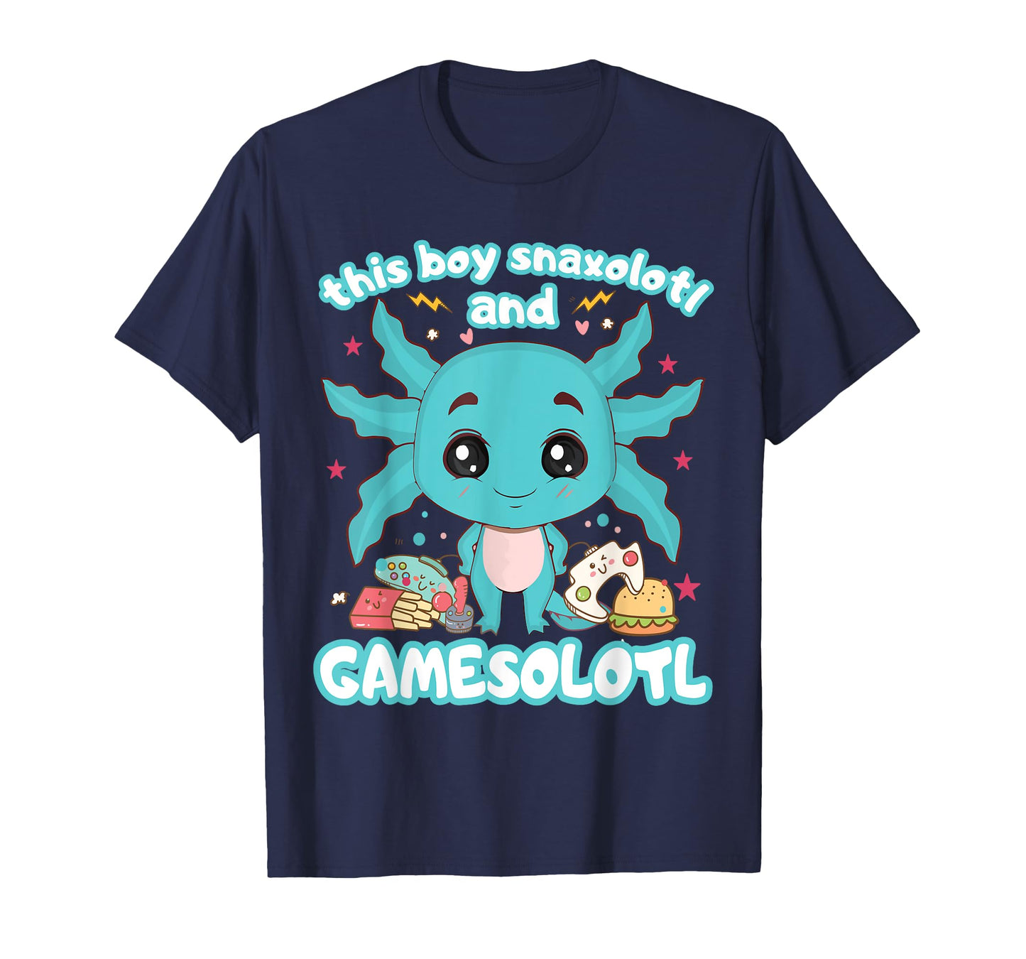 Gamesolotl Gamer Axolotl Gamer Boy Snaxolotl Gamesolotl T-Shirt