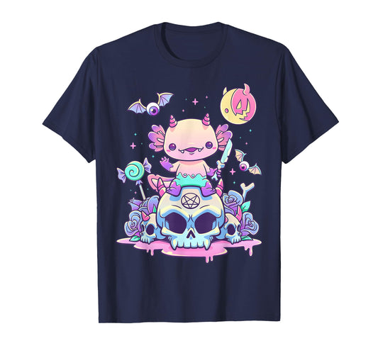 Pastel Goth Axolotl Creepy Gothic Kawaii Anime Aesthetic T-Shirt