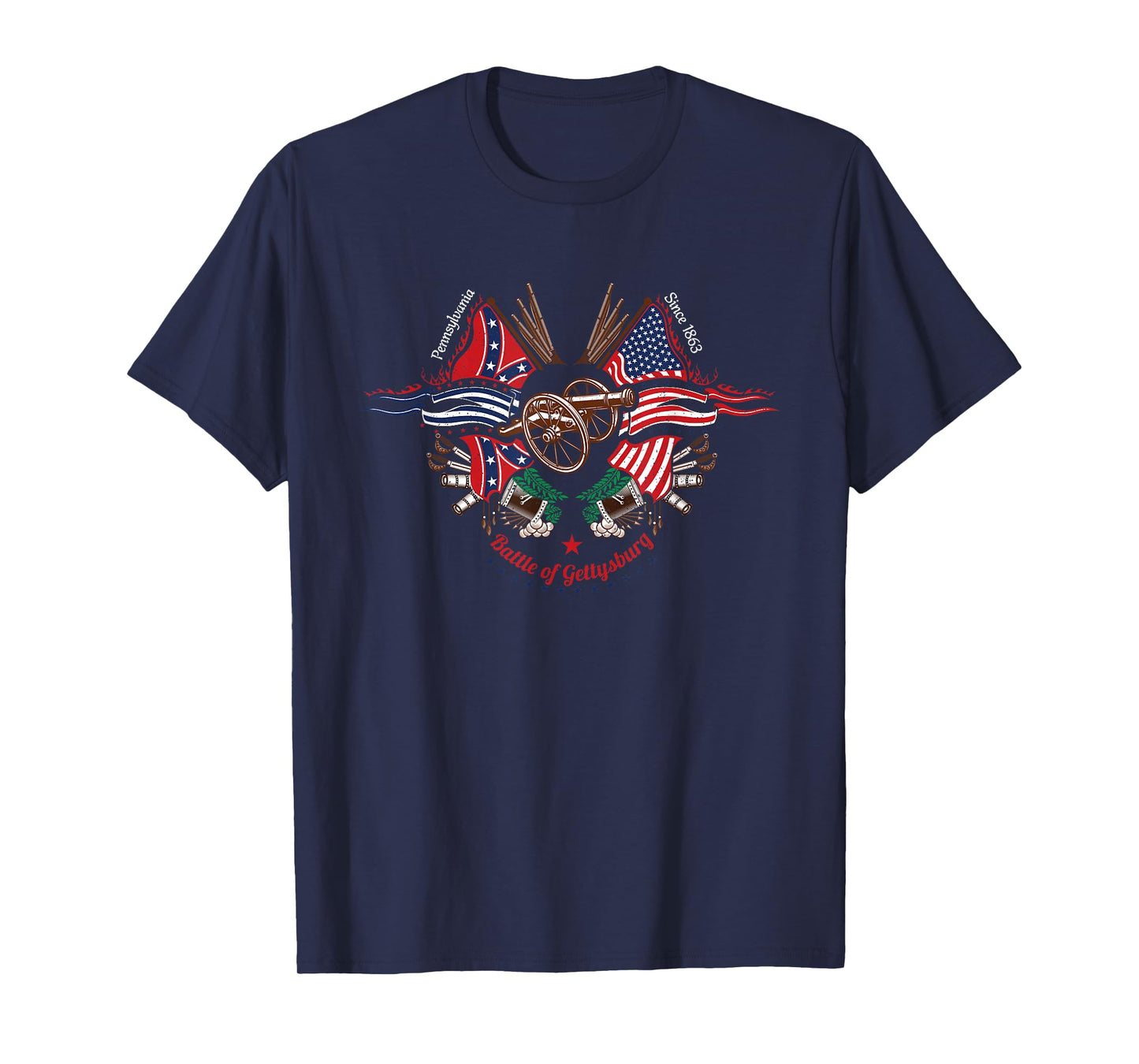 Vintage American Civil War Gettysburg Pennsylvania Souvenir T-Shirt