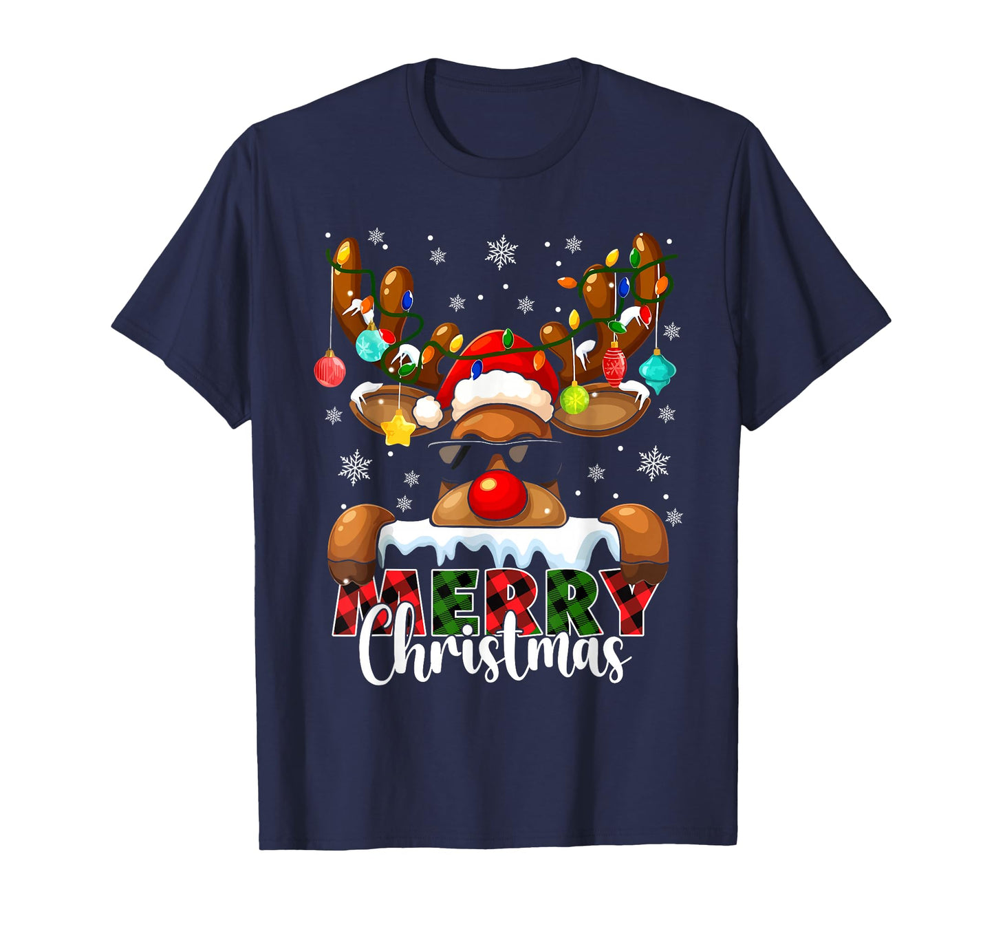 Merry Christmas Reindeer Xmas Family Matching Men Women Kids T-Shirt