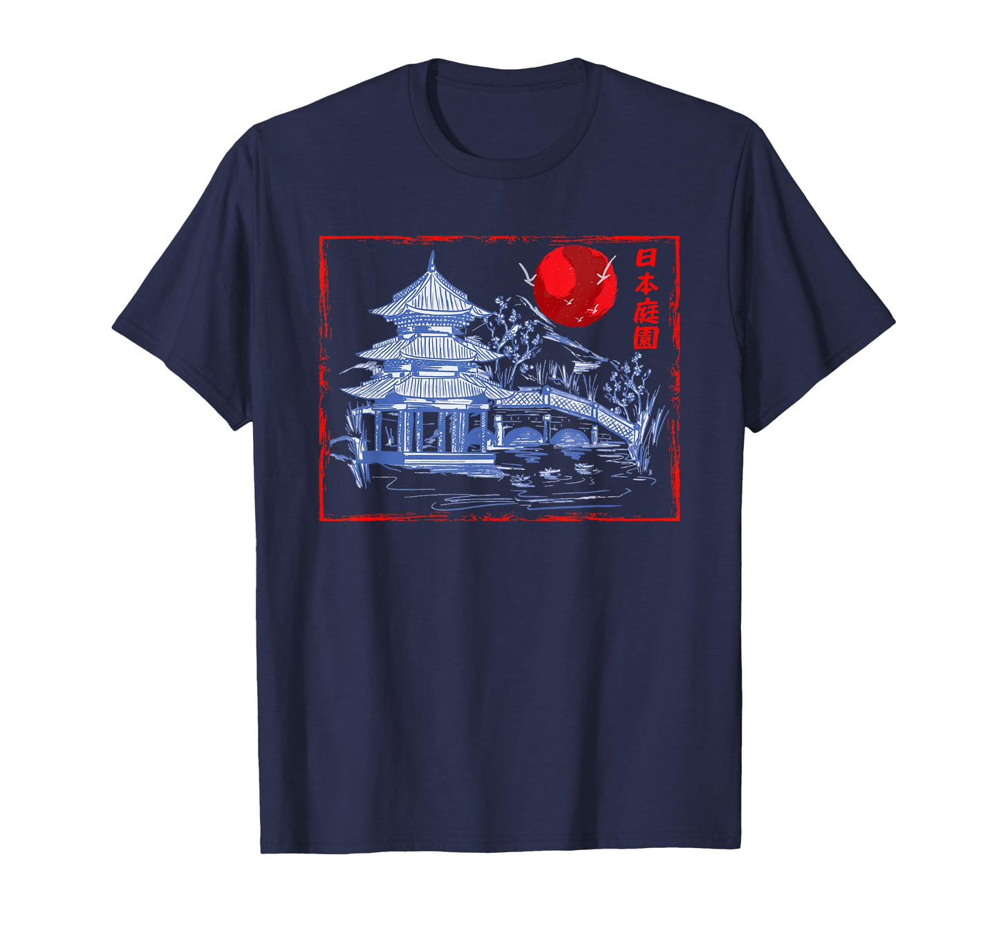 Japanese Garden Line Art Nature Architecture Japan T-Shirt