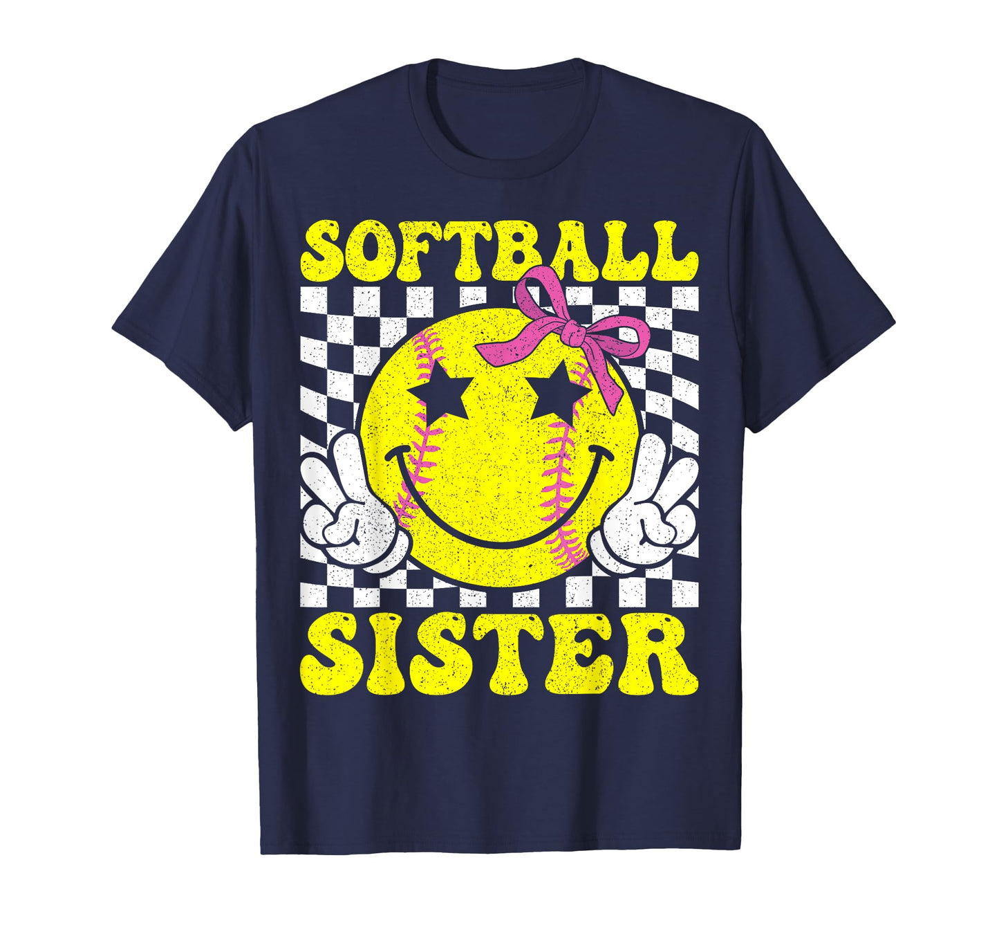 Softball Sister Coquette Bow Softball Sister Game day T-Shirt