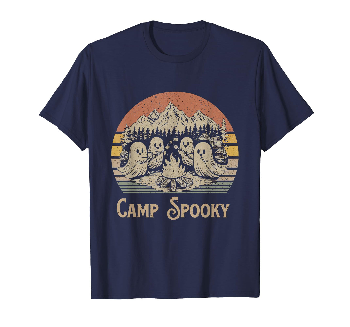 Camp Spooky Summerween Summer Halloween Cute Ghost T-Shirt
