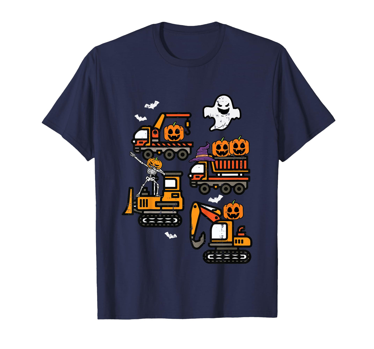 Kids Spooky Construction Trucks Halloween Costume Toddler Boys T-Shirt