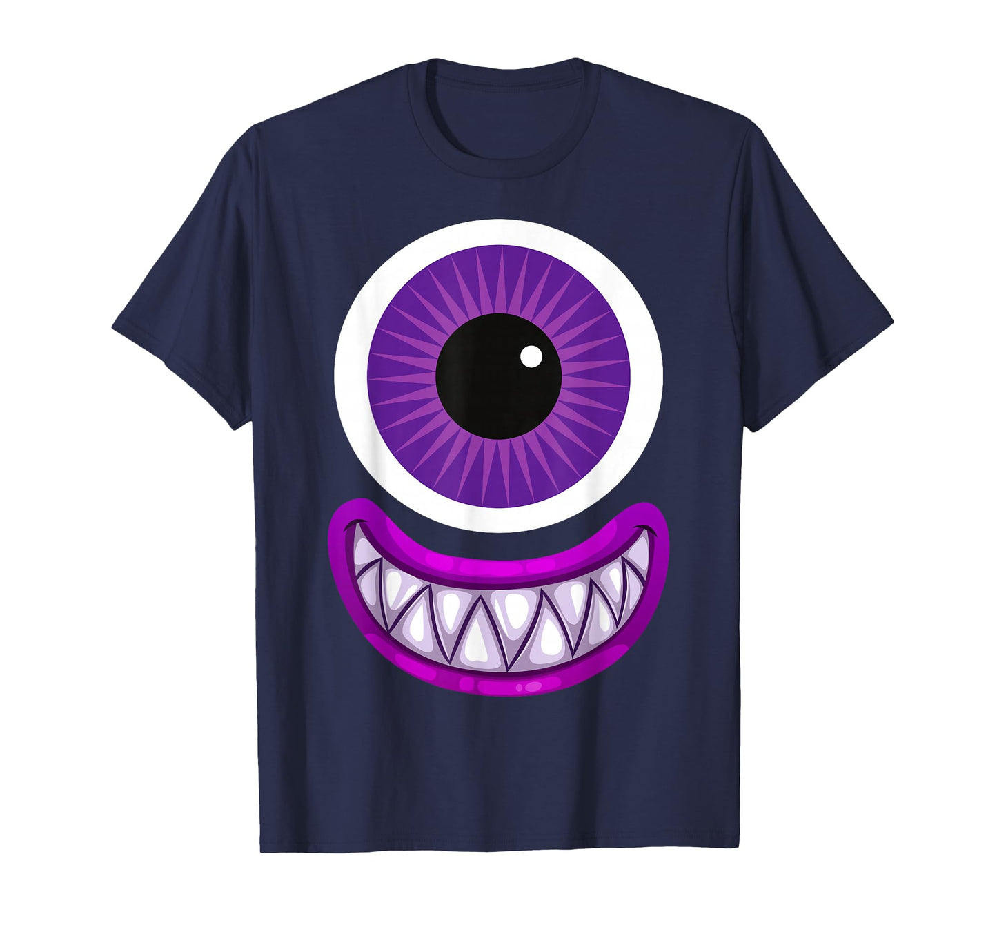 Purple Cute Monster Face Men's Women's Costume Halloween T-Shirt