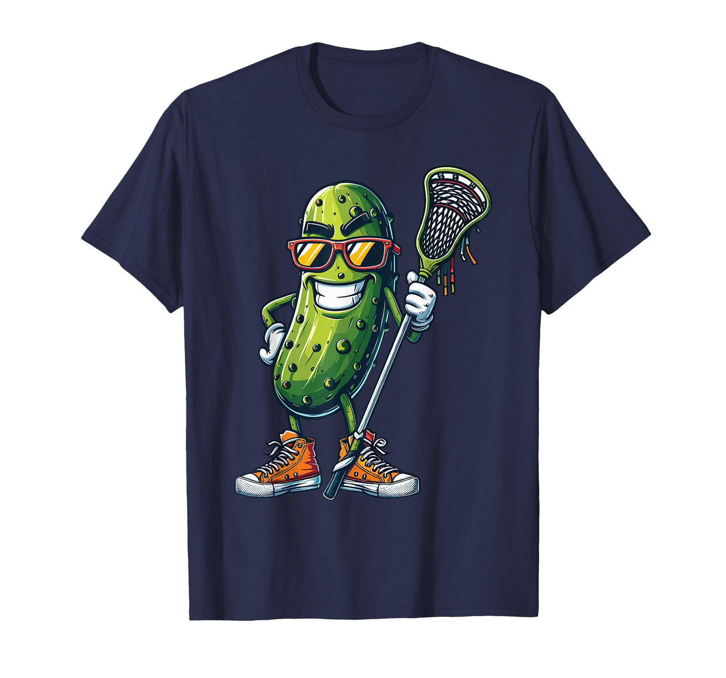 Pickle Playing Lacrosse Funny Boys Youth Pickle Lacrosse T-Shirt