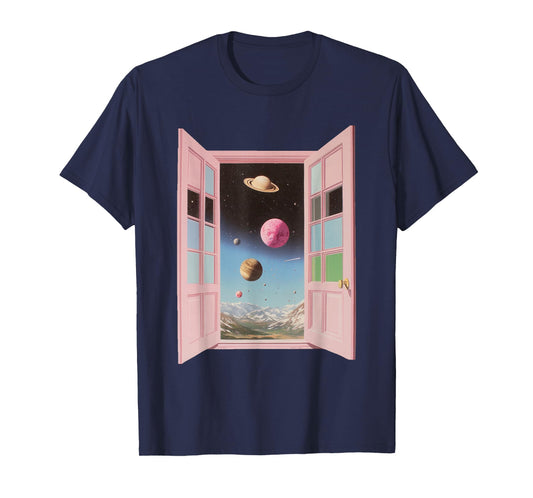 Surreal Cosmic Window Portal Outer Space Dreamcore Weirdcore T-Shirt