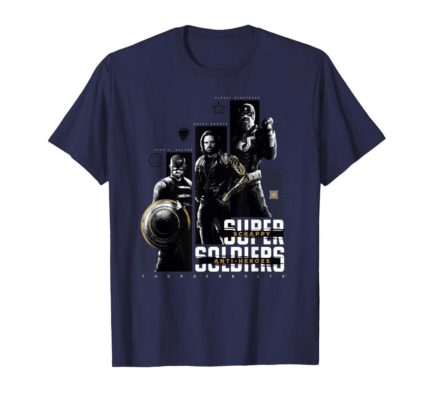 Marvel Thunderbolts Super Soldiers Panels Showcase T-Shirt