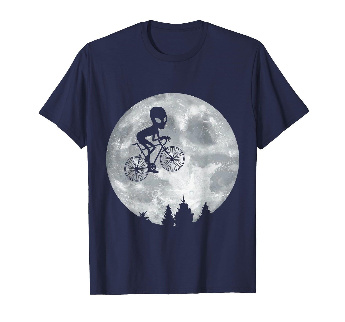 ALIEN Riding Moon Bike Halloween Lunar Cycling Cyclist T-Shirt