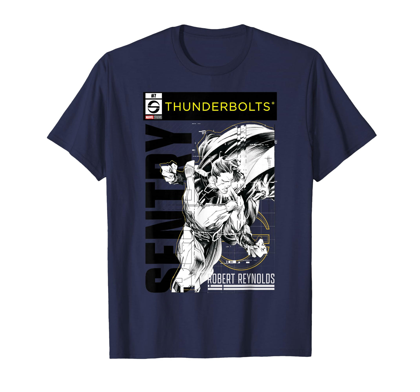 Marvel Studios Thunderbolts Sentry B&W Comic Cover #7 T-Shirt