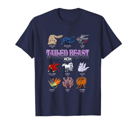 Naruto Shippuden Tailed Beasts Illustration Anime T-Shirt