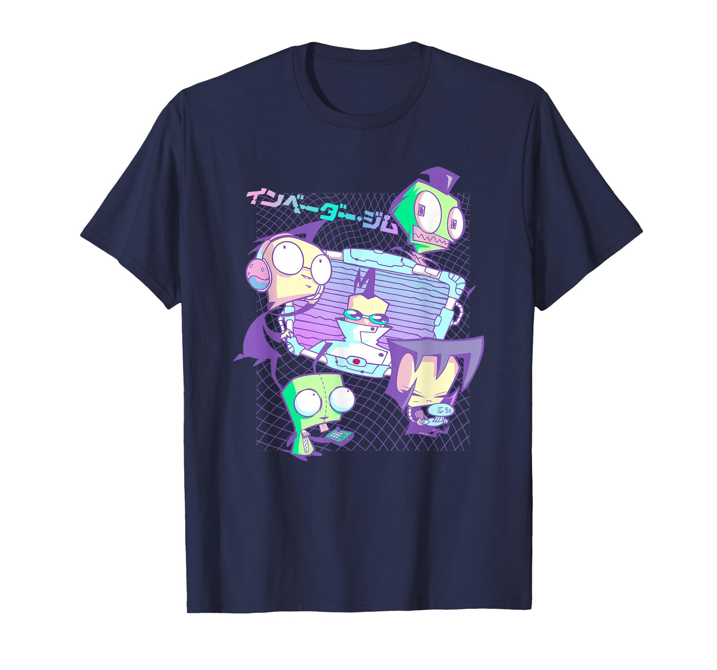 Invader Zim Pastel Cyber Grid Japanese Retro Art T-Shirt