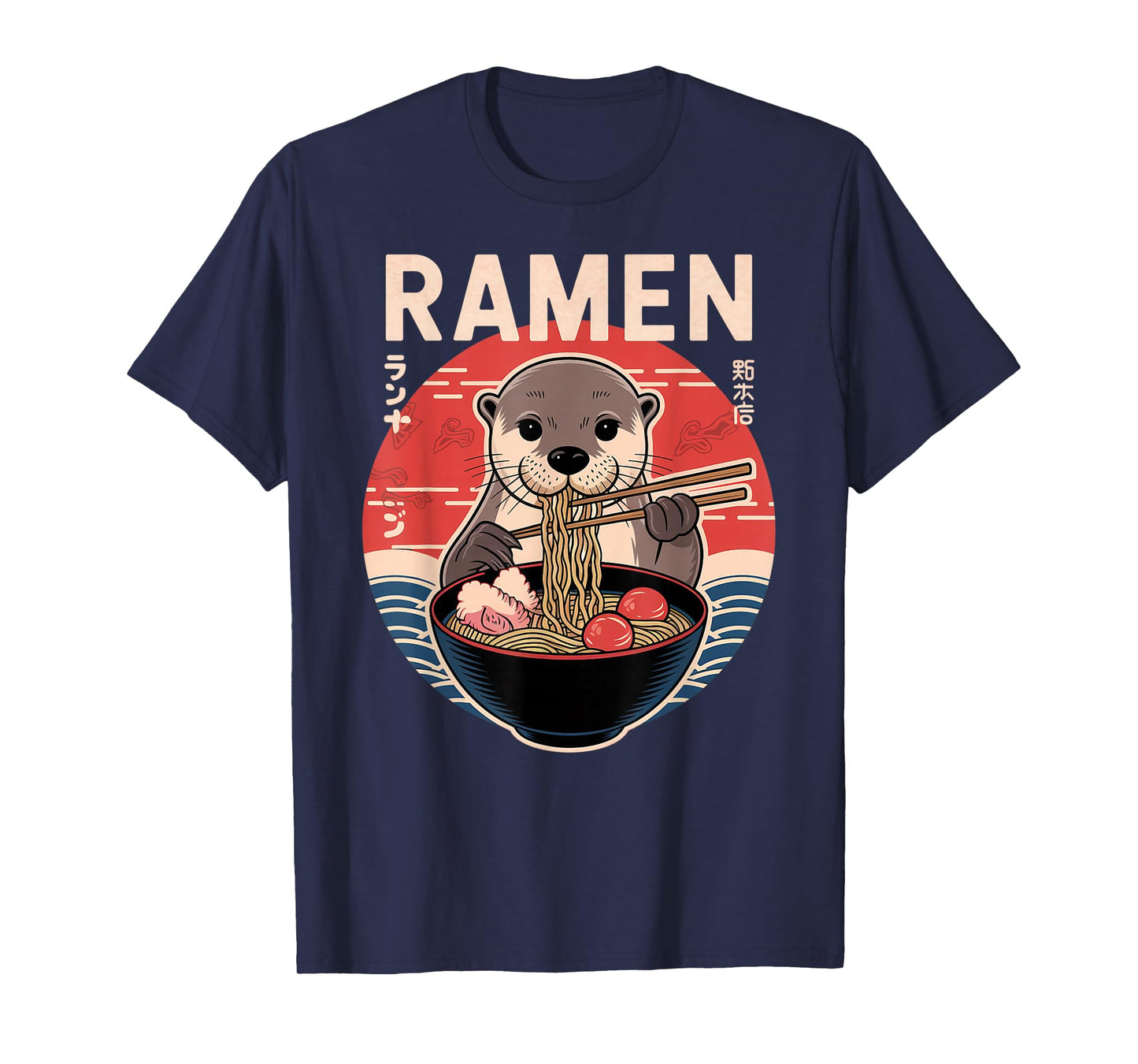 Otter Ramen Japanese Noodles Kawaii Anime Otter T-Shirt